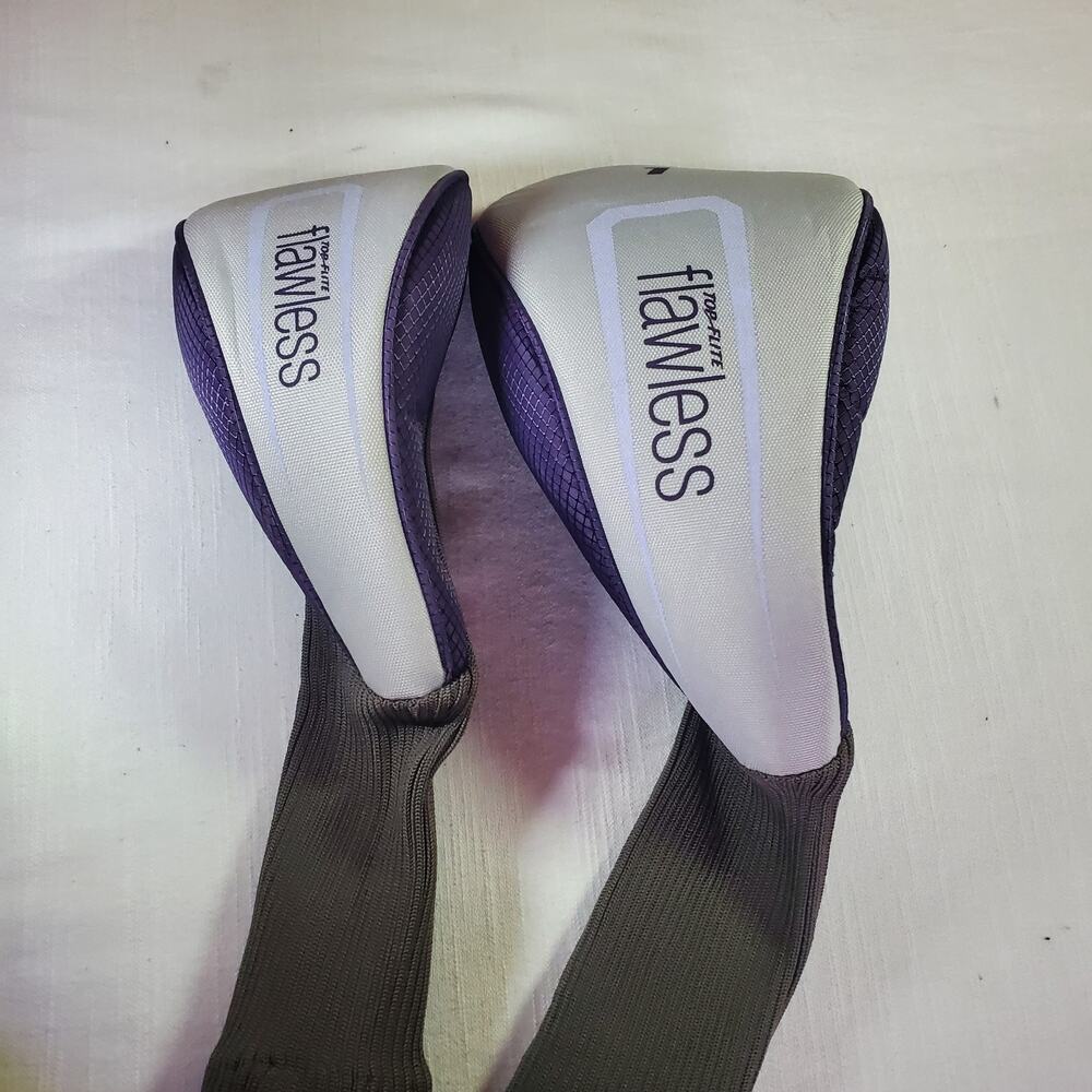 Top Flite Golf Club Head Covers Size 1 and 5 | Purple & White